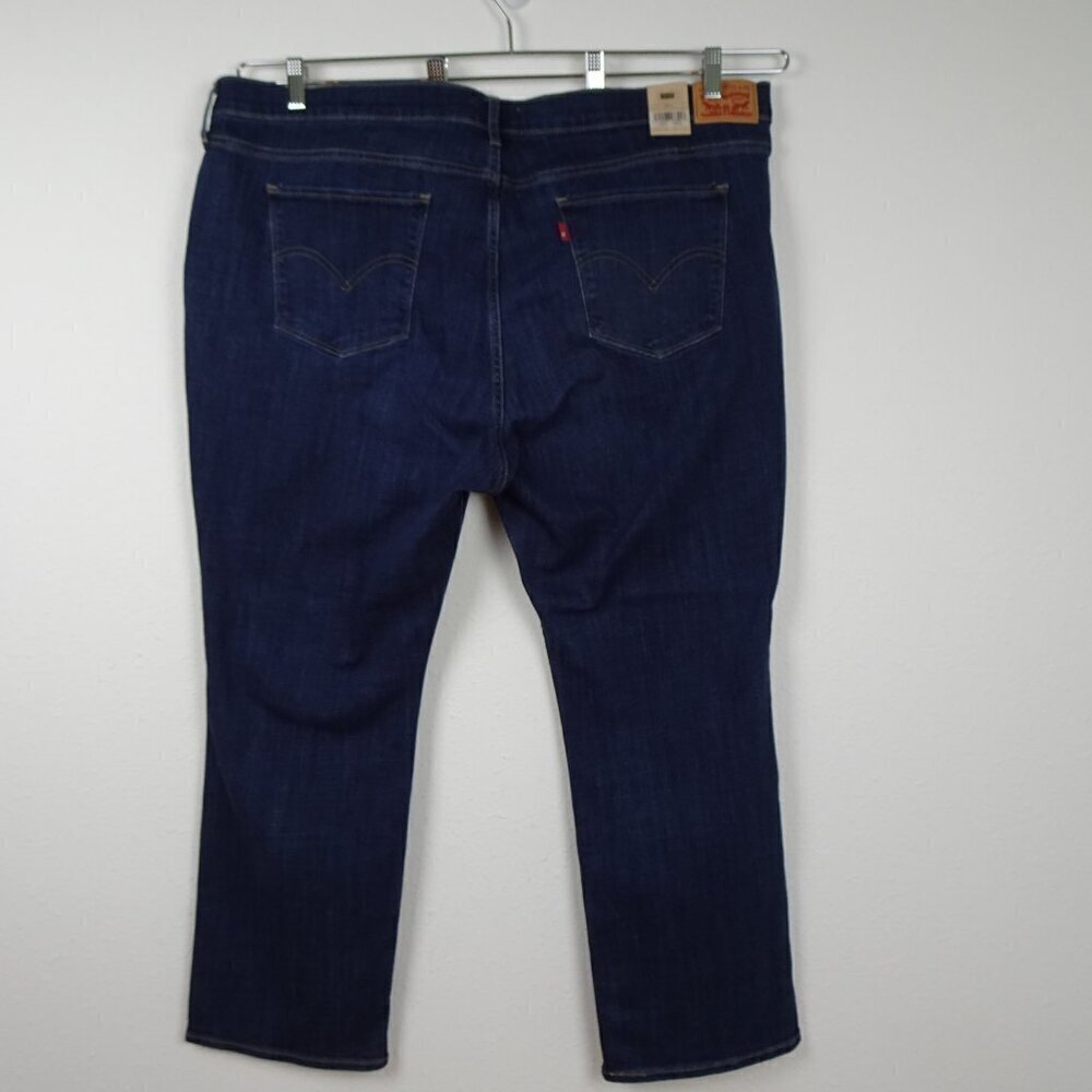 Levi's Stretch Jeans Women's Plus Size 24W Short Blue Denim Straight Leg - Picture 5 of 12